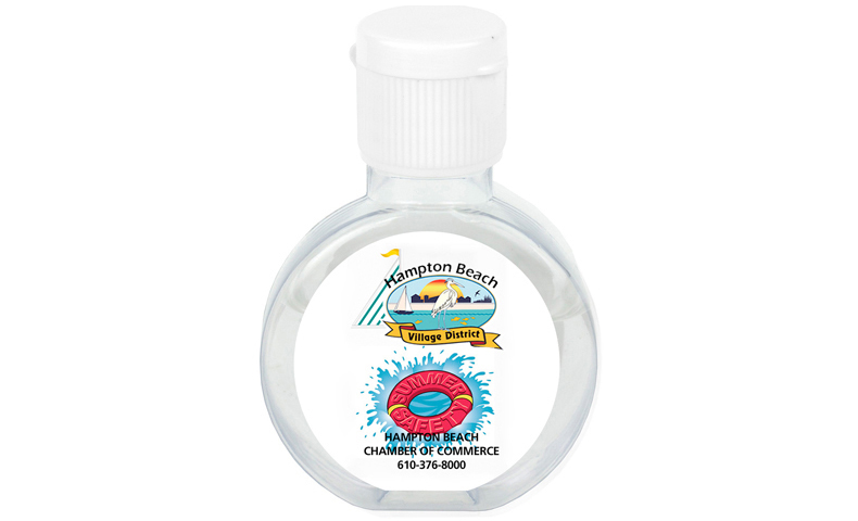 1 oz Compact Hand Sanitizer Antibacterial Gel in Round Flip-Top Squeeze Bottle